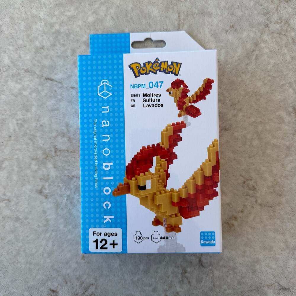 nanoblock Pokemon Moltres NBPM_047 Micro-Sized Building Block Set (190 pcs)